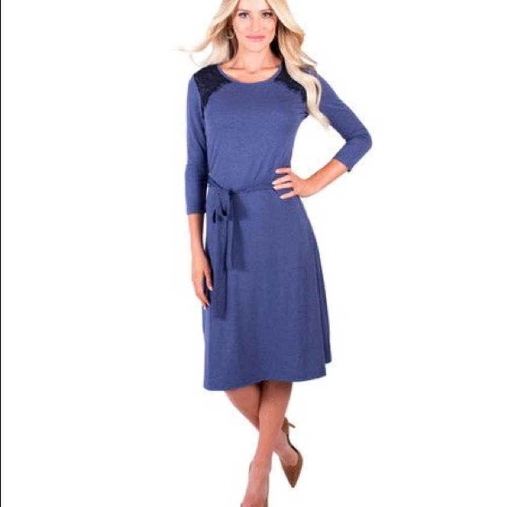 DownEast Blue Lace Dress